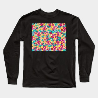 Pattern of vivid folk art flowers Long Sleeve T-Shirt